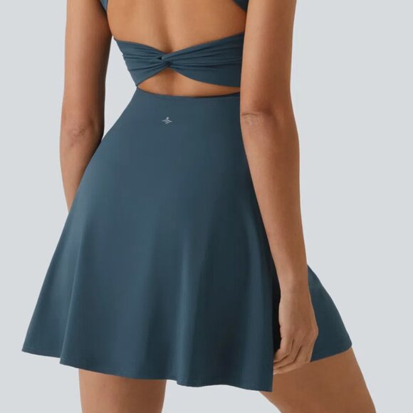 Backless Twisted Flare Dance Active Dress-Longer Length-Easy Peezy Edition - Picture 4 of 5